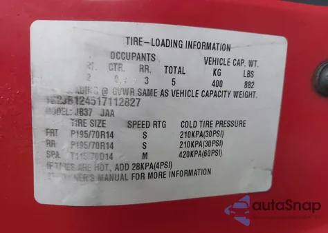 2001 Pontiac Sunfire Se z USA, uszkodzony, nr VIN 1G2JB124517112827